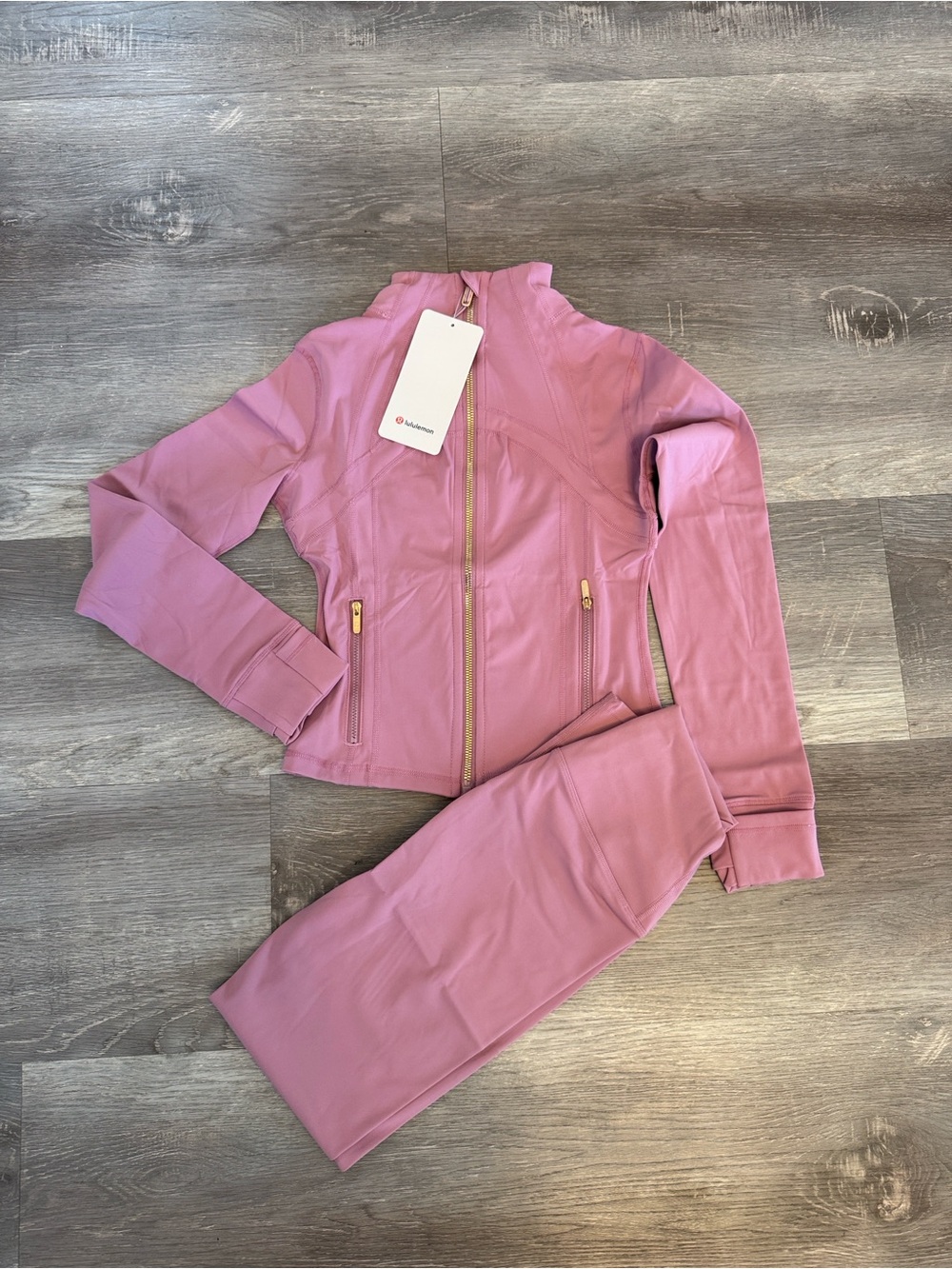 lululemon athletica Dusty Rose Zip-Front Jacket and Leggings Set